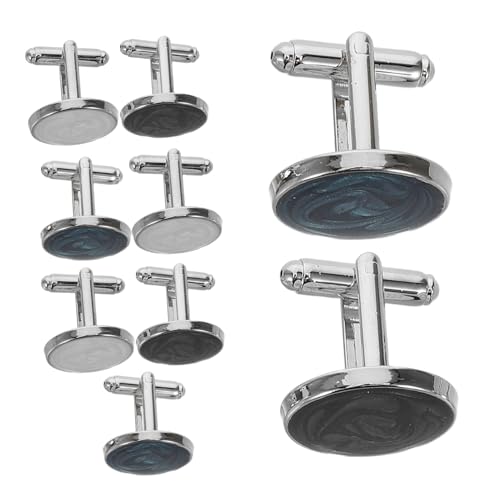 Gatuida 3 Paare Herren Manschettenknöpfe Runde Kreative Glänzende Französische Manschettenknöpfe für Businesshemd Anzug Hochzeit Büroformelle Anlässe in Blau von Gatuida