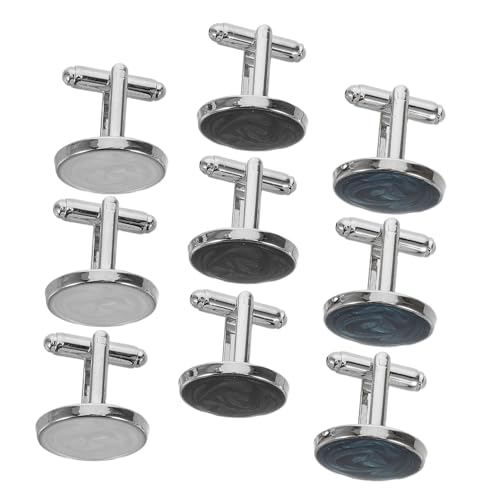 Gatuida 3 Paare Herren Manschettenknöpfe Rundes Design Kreative Lackierung Alloy Legierung Business Hochzeit Anzug Accessoires Für Hemd Smoking Meetings von Gatuida