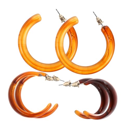 Gatuida 3 Paare Minimalistische Geometrische C Förmige Ohrringe Damen Funky Creolen Leichte Ohrschmuck für Alltag Party und von Gatuida