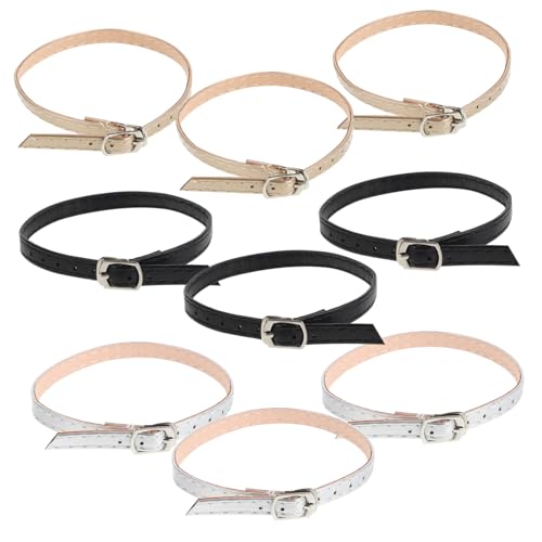 Gatuida 3 Paare Verstellbare PU Schuhriemen für Damen Hohe Absätze Anti rutsch Knöchelriemen Abnehmbar Vielseitig für Sandalen und Kleiderschuhe in Gold Silber Elegant Schwarz von Gatuida