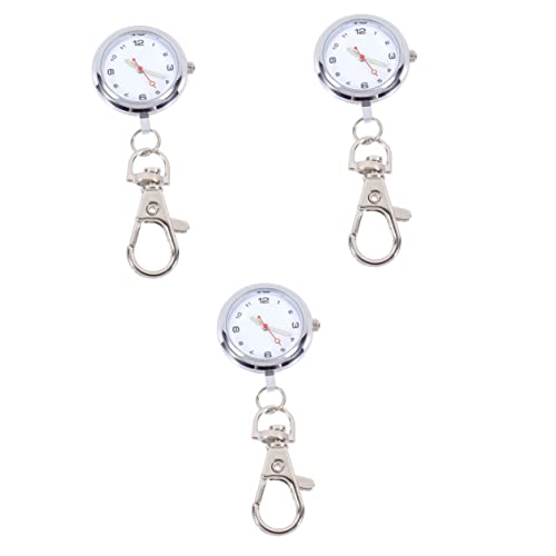 Gatuida 3 Pcs Bithday Metall Für Anhänger Gestylt Rund Groß Paar Zifferblatt Schlüsselanhänger Nützlich Krankenschwester Vintage Damenuhr Tasche Revers Krankenpflege Designt Geschenk von Gatuida