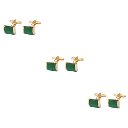 Gatuida 3 Sätze Grüner Opal Manschettenknöpfe Für Herren Kreative Hemdsärmel Dekoration Für Hochzeiten Geschäftliche Anlässe Und Besondere Ereignisse 2 Stück * 3 von Gatuida
