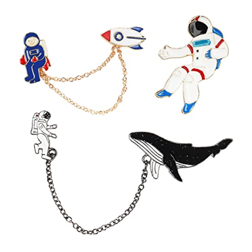 Gatuida 3 Sätze Japanische Brooches Astronaut und Wal Design Legierung Broschen Festival Corsage für Kleidung Taschen Schals Vielseitige Anstecknadeln für Party Weihnachten Alltag von Gatuida