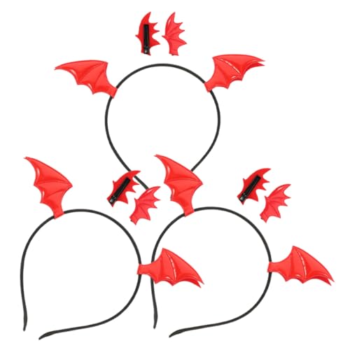 Gatuida 3satz Fledermaus-haarband Für Frauen Gruseliges Stirnband Mit Haarspangen Halloween Cosplay-kopfschmuck Tierhaarbänder Für Mädchen Kostüm-accessoire von Gatuida