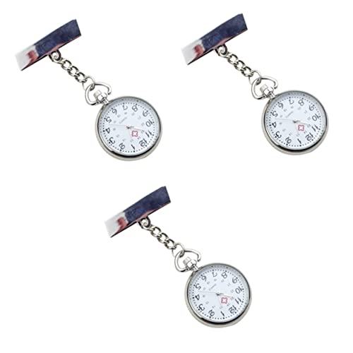 Gatuida Schwesternuhr 3 Stück An Einfacher Schlüsselanhänger Krankenschwestern Krankenschwester Metallanhänger Personal Clip - Nützliche Uhren Digital Zum Aufhängen Für Arzt Lesen Silber von Gatuida