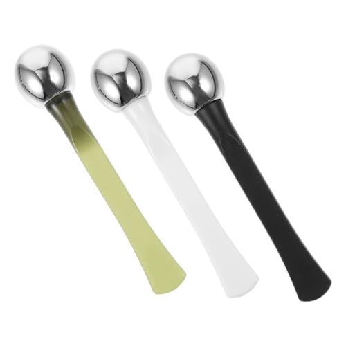 Gatuida 3 Stück Augencreme Löffel Wiederverwendbare Gesichtsmassage Sticks für Augenpflege Hautpflege und Gesichtsmaske und Dunkelgrün von Gatuida