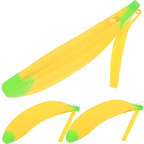Gatuida Silikon Bananen Federmäppchen 3 Stück Großes Niedliches Stiftemäppchen für Kinder Schreibwaren Organizer mit Reißverschluss Schreibtisch Zubehör Gatuida Silikon Bananen Federmäppchen 3 Stück Großes Niedliches Stiftemäppchen für Kinder Schreibwaren Organizer mit Reißverschluss Schreibtisch Zubehör von Gatuida