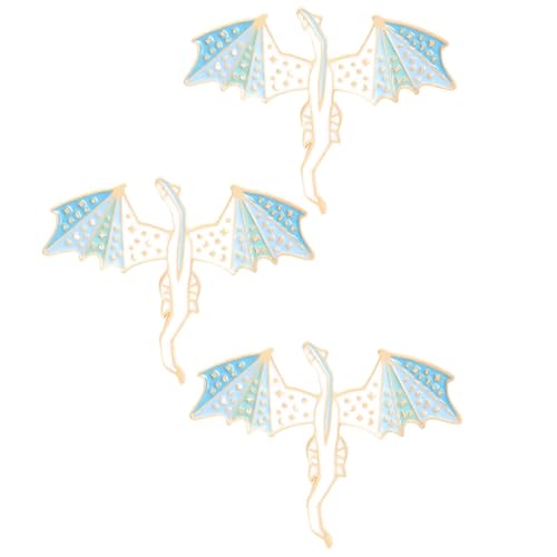 Gatuida 3 Stück Dinosaurier Broschen aus Robustem Metall Kreative Flug Drachen Anstecknadeln für Kleidung Taschen Hüte und Schals Langlebige Dekorative Pins für Geburtstag und Weihnachten von Gatuida