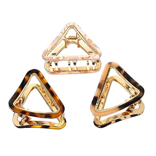Gatuida 3 Stück Retro Haarklammer Damen Rutschfeste Haarspangen Für Dickes Haar Vintage Dreieck Haar Clips in Beige Und Dunkelleopard Haaraccessoires Für Frauen von Gatuida