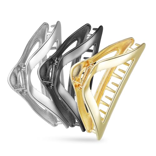 Gatuida 3 Stück Dreiteiliges Metall Haarklammer Dreieckige Große Haarklammern für Dickes Haar Damen Mädchen Modisches Styling Leicht und Vielseitig für Langes Lockiges Haar Gatuida 3 Stück Dreiteiliges Metall Haarklammer Dreieckige Große Haarklammern für Dickes Haar Damen Mädchen Modisches Styling Leicht und Vielseitig für Langes Lockiges Haar von Gatuida
