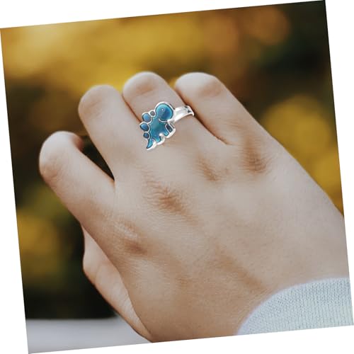 Gatuida 3 Stück Einstellbarer Dinosaurier Stimmungsring Farbwechselnder Cartoon Ring für Teenager und Erwachsene Offener Epoxid Legierungsring Modisches Geschenk für Mädchen und Jungen von Gatuida