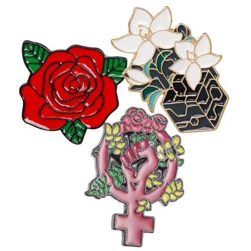 Gatuida 3 Stück Feministische Uterus Broschen Teilig Kreative Anstecknadeln aus Langlebiger Modische Pins für Kleidung Rucksack und Accessoires Feministische Geschenkidee von Gatuida
