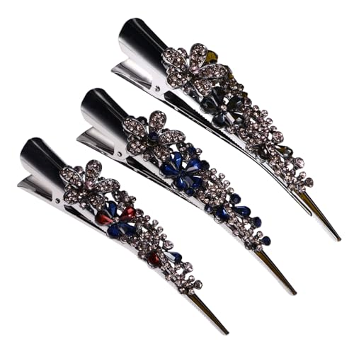Gatuida 3 Stück Große Vintage Haarklammern mit Funkelnden Strasssteinen Modische Wasserfall haarspangen für Damen Vielseitige Alligator Clips in Blau für Alltag und Festlichkeiten von Gatuida