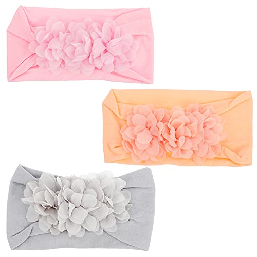 Gatuida 3 Stück Haarschmuck mit Blumen Flexibles Haarband für Mädchen Süße Kopfbedeckung für Junge Mädchen Blutrot Hellrosa von Gatuida