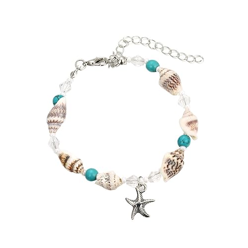 Gatuida 3 Stück Hawaii Muschel Fußkettchen Damen Armband mit Einzigartigem Shell Design Eleganter Silberschmuck für Frauen und Mädchen Vielseitiger Schmuck für Geburtstag und von Gatuida