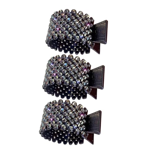 Gatuida 3 Stück Kleine Haarklammern mit Strass Rutschfeste Metall Krallenspangen für Hohen Pferdeschwanz Funkelnde Ponytail Halter für Frauen und Mädchen Modische Haar Accessoires von Gatuida