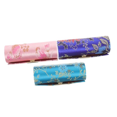 Gatuida 3 Stück Lippenstiftetuis für Damen Tragbarer Lippenstifthalter Kleiner Lippenstift Organizer Reise Make Up Etui Handtaschen Essentials mit Druckknopfverschluss von Gatuida