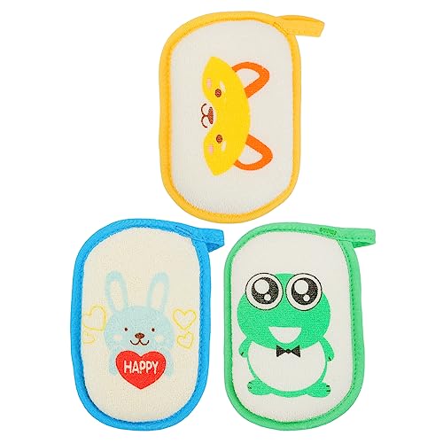 Gatuida 3 Stück Lustige Cartoon Babyhandtücher Waschlappen für Kleinkinder Komfortable Langlebige und Sanfte Badetücher mit Massageeffekt für Spaßiges Badeerlebnis von Gatuida