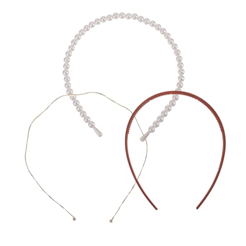 Gatuida 3 Stück Perlen Haarreif Teilig Damen Wellenförmig Eleganter Haarschmuck Hochzeit Braut Zubehör Komfortabel und Vielseitig für Alltag und Festliche Anlässe von Gatuida