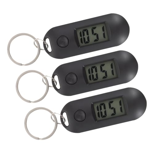 Gatuida 3 Stück Praktische Digitale Schlüsselanhänger Uhren für Schüler Geräuschlos Leicht Kompakt Wasserabweisend für Rucksack Gürtel Taschen Lernuhren für Jugendliche von Gatuida