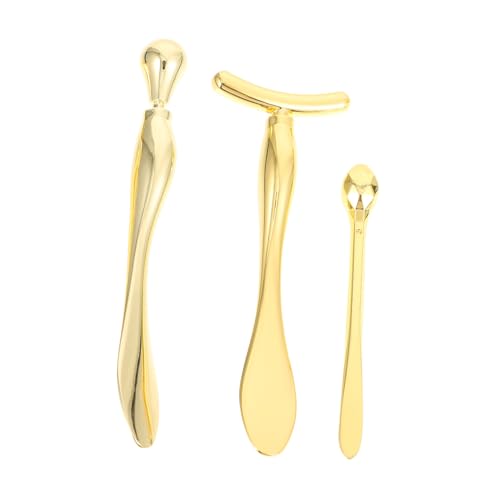 Gatuida 3 Stück Teiliges Beauty Kosmetik Löffel aus Langlebiger für Präzise Augencreme Applikation und Sanfte Gesichtsmasagen Hautschonend Tragbar Geeignet für Hauttypen von Gatuida