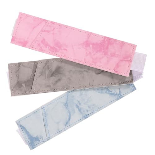 Gatuida 3 Stück Teiliges Elastischer Pen Holder aus PU Leder Multifunktionale Stifthüllen in Marmoroptik Blau Praktische Stifttasche für Notizbücher für Büro Schule und Business von Gatuida