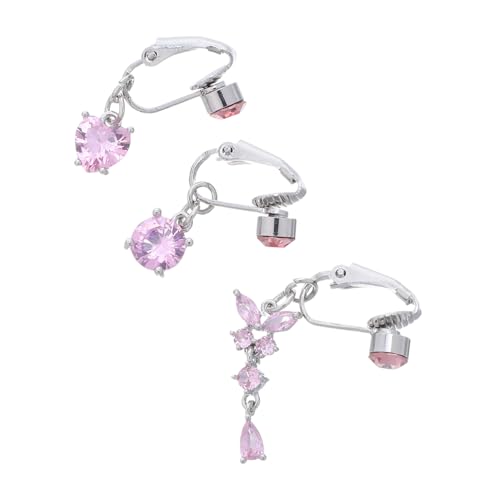 Gatuida 3 Stück Teiliges Fake Bauchnabelringe mit Schmetterling Herz und Rund Design Hypoallergen mit Funkelnden Zirkonia Bequemer Sitz für Damen und Herren Modischer Körperschmuck von Gatuida