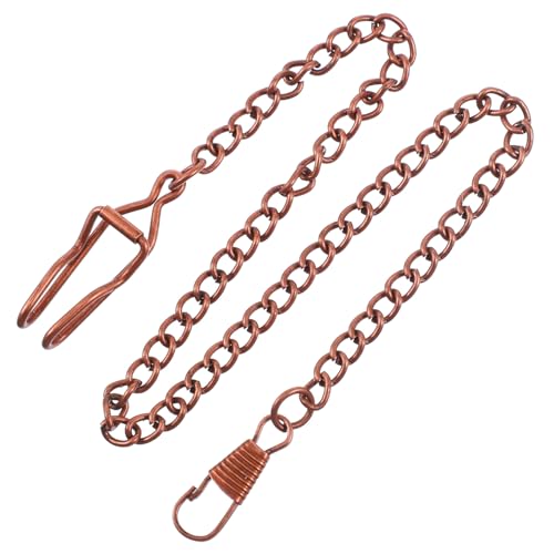Gatuida 3 Stück Teiliges Gürtelschnallenkette für Taschenuhr Lange Robuste Vintage Uhrkette in Rotkupfer Zubehör für Herren und Damen Einfach zu Befestigen und Abnehmbar von Gatuida