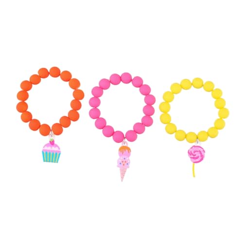 Gatuida 3 Stück Teiliges Kinderarmband mit Lollipop Anhänger Bunte Perlen Armbänder für Mädchen Geburtstagsgeschenk Modisch und Kindgerecht für Alltag und Party Geeignet von Gatuida