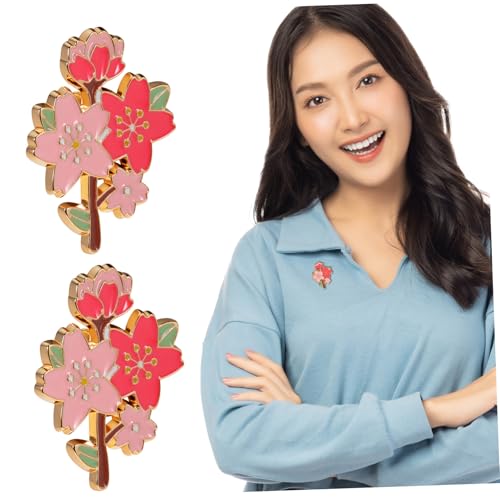 Gatuida 3 Stück Teiliges Kirschblüten Broschen aus Hochwertigem Metall Filigrane Blütenform Glänzend Lackiert Vielseitige Anstecknadeln für Kleidung Taschen und Hüte Elegante und Niedliche von Gatuida