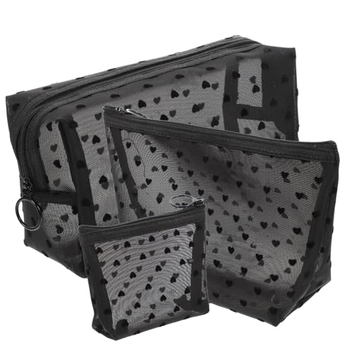 Gatuida 3 Stück Teiliges Kosmetiktaschen Netzstoff Transparente Leichte Kulturtasche mit Reißverschluss Multifunktionale Make Up und Reiseaufbewahrungstaschen für Damen und Alltag von Gatuida