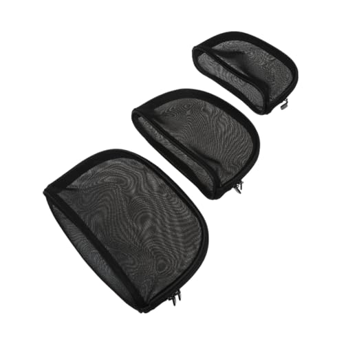 Gatuida 3 Stück Teiliges Kosmetiktaschen aus Schwarzem Netzstoff Transparente Make Up Taschen in Groß Mittel und Klein Leichte Kompakte Schminktaschen für Damen Reisen und Aufbewahrung von Gatuida