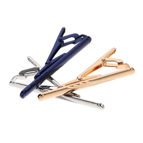 Gatuida 3 Stück Teiliges Krawattenklammer Herren Metall Krawattennadel in Blau Gelb Silber Langlebig und Elegant für Business Hochzeit und Formelle Anlässe Einfacher Einsatz als Hemdclip von Gatuida
