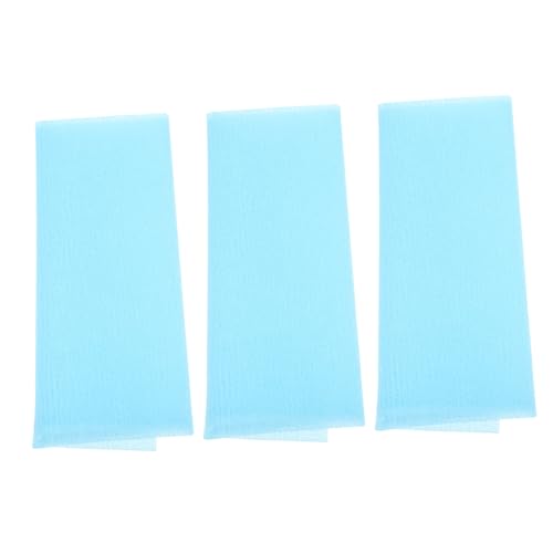 Gatuida 3 Stück Teiliges Langes Peeling Badetuch aus Nylon Weiches Reißfestes Dusch Exfoliating Tuch für Rücken und Ganzkörperreinigung Dicht Schäumend Schnelltrocknend Hautschonend Blau von Gatuida