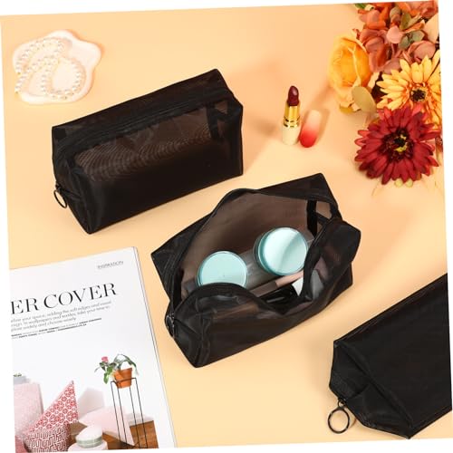 Gatuida 3 Stück Teiliges Mesh Kosmetiktaschen Atmungsaktiv Leicht Flexibel Makeup Organizer Reise Kulturtasche Netzstoff Transparent für Damen und Herren von Gatuida