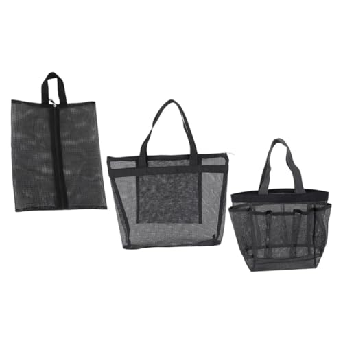 Gatuida 3 Stück Teiliges Mesh Strandtaschen Handliche Kosmetiktaschen Make Up Organizer Transparent Reise Kulturbeutel für Schwimmer Camper und Reisende von Gatuida