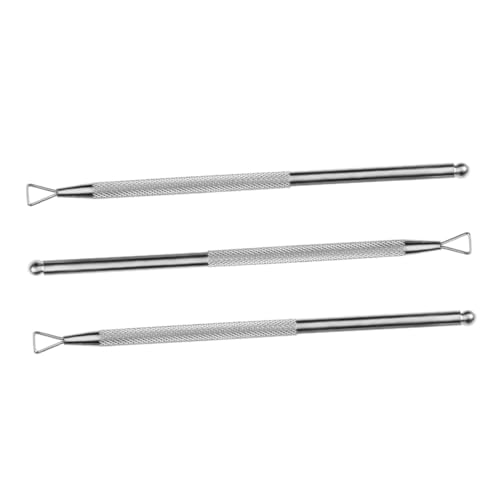 Gatuida 3 Stück Teiliges Nagelhautschieber Edelstahl Doppelseitiger Nagelhautentferner mit Löffel Schaberform Professionelles Maniküre werkzeug zur Sanften Nagelhautpflege und UV gel von Gatuida