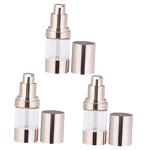 Gatuida 3 Stück Teiliges Reise vakuumflaschen aus Hochwertigem Material Nachfüllbare Kosmetikbehälter für Lotion Shampoo Make up entferner Auslaufsicher und Tragbar für Unterwegs von Gatuida