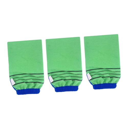 Gatuida 3 Stück Teiliges Rückenschrubber Handschuhe aus Pflanzlicher Bambusfaser Doppelseitige Peeling Badetücher für Dusche und Körperpflege Hautfreundlich und Stark von Gatuida