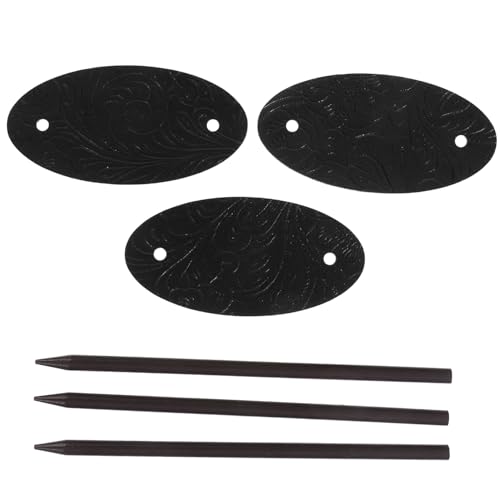 Gatuida 3 Stück Teiliges Set Leder Haarnadeln für Lange Haare Ponytail Halter mit Holzstab Sicherer Haarschmuck für Dutt und Hochsteckfrisuren Geeignet für Haartypen und Damen Jeden von Gatuida