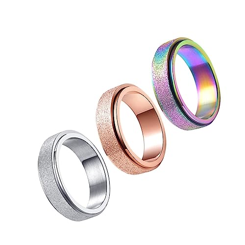 Gatuida 3 Stück Teiliges Set Ringe Unisex Drehbar Stilvoll Langlebig Komfortabel Verstellbar Modisch Geeignet für Herren und Damen von Gatuida