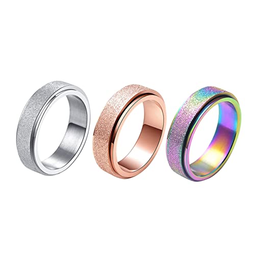 Gatuida 3 Stück Teiliges Set Rotierende Ringe für Herren und Damen Bunte Finger Schmuckstücke Verstellbar und Langlebig für von Gatuida