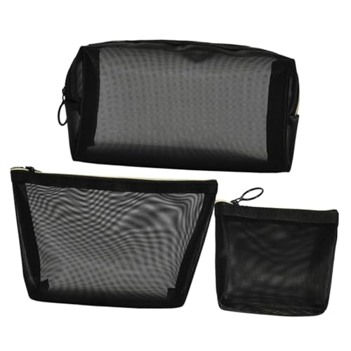 Gatuida 3 Stück Teiliges Transparentes Netzstoff Makeup Bag Multifunktionale Kosmetiktaschen für Damen Robuste Leichte Reise und Toilettenartikel Aufbewahrungstaschen Reißfest und Einfach von Gatuida