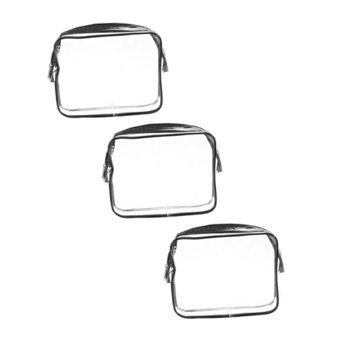 Gatuida 3 Stück Teiliges Transparentes PVC Kosmetiktaschen Tragbare Reise Kulturtasche für Damen Praktische Makeup Pouch mit Kompakter Leicht und Robust für Reise und Alltag von Gatuida