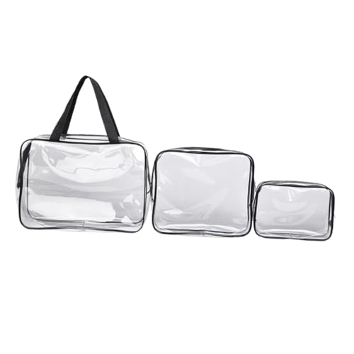 Gatuida 3 Stück Teiliges Transparentes Wasserdichtes PVC Kosmetiktasche Multifunktionale Reise Toilettenbeutel Langlebige Makeup Organizer Beutel für Damen und Herren von Gatuida