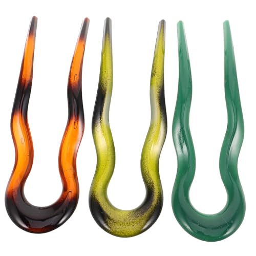 Gatuida 3 Stück Teiliges U Förmige Haarnadeln aus Hochwertigem Acetat für Damen Modisches Haarschmuck Accessoire mit Sicherem Griff und Langlebiger Stabilität für Stilvolle Frisuren und von Gatuida