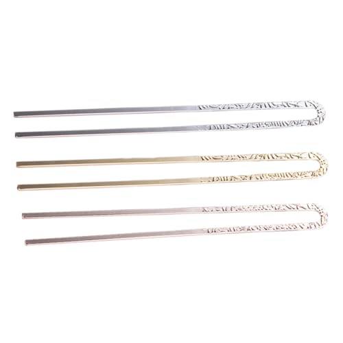 Gatuida 3 Stück Teiliges U förmige Haarnadeln mit Antikem Muster Stabile Haarstäbe für Hochzeitsfrisuren und Dutt Leichte Sichere Haarschmuck für Frauen in Gold Silber und Roségold von Gatuida