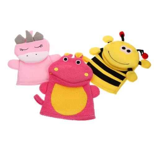 Gatuida 3 Stück Teiliges Waschlappen Exfolierende Körper Scrubber Handschuhe für Sanfte Massage für Junge Mädchen Kleinkinder und Erwachsene von Gatuida