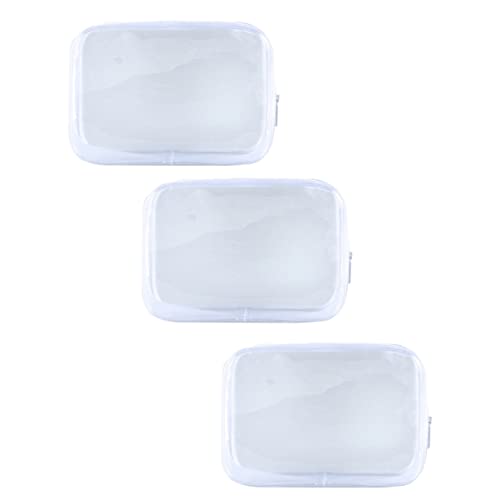 Gatuida 3 Stück Tragbare Make Up Tasche Transparente PVC Kosmetiktasche Kulturbeutel für Reisen für Damen und Herren mit Reißverschluss von Gatuida