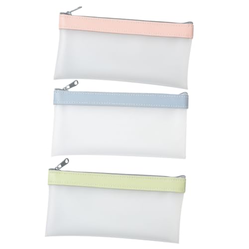 Gatuida 3 Stück Transparente Stiftemäppchen mit Reißverschluss Kompakte Große Stiftetaschen TPU Kirschblütenpink und Nebelblau für Schule und Büro von Gatuida